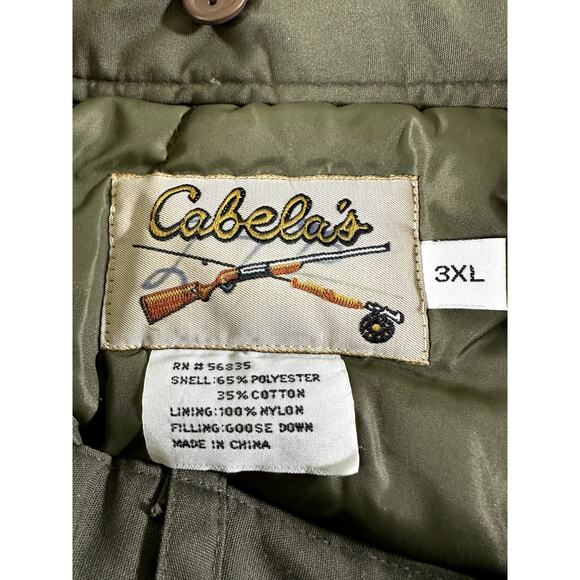 VTG Cabelas Hunting Pants Goose Down Fill Puffer Cargo Brown Mens Sz 3XL 80s 70s - Picture 8 of 8